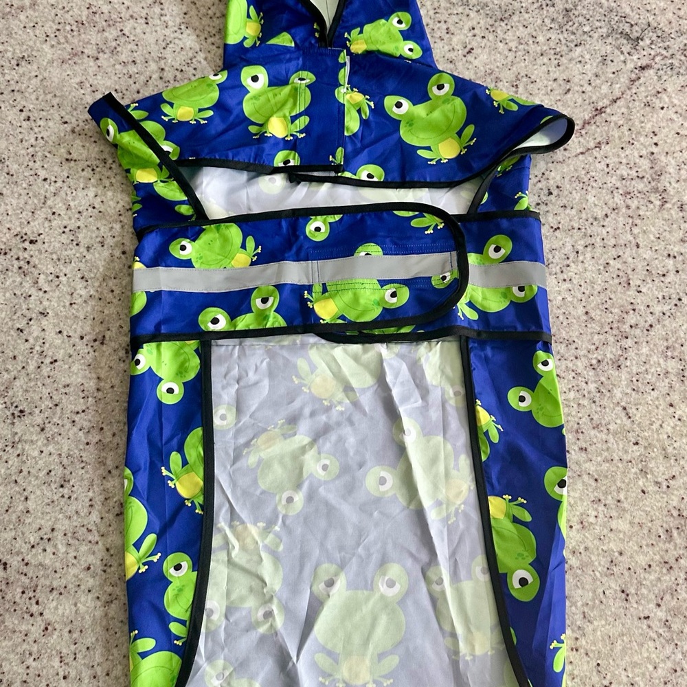Dog Raincoat Poncho - XL | Waterproof Hooded Slicker w/ Reflective Strips